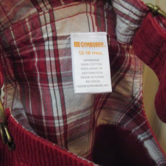 Vintage 2008 Gymboree Red Corduroy Emboidered Overalls Sz 12 - 18M Polar Bear - Picture 5 of 6